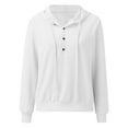 thumbnail image 4 of PMVFHDE Womens Long Sleeve Hooded Top Striped Casual Hooded Knit Sweater Open&nbsp;Long Sleeve Tops For Women&nbsp;For Fall Loose And Comfortable White,XXL, 4 of 5