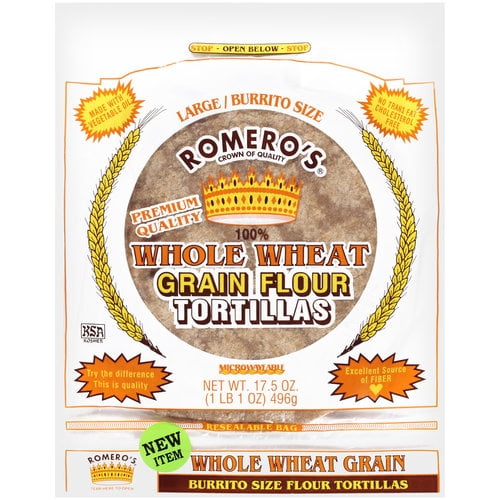 Romero's Whole Wheat Grain Flour Tortillas, 17.5 oz