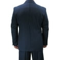 thumbnail image 4 of Sharp Luxurious 2pc Men's Double Breasted Pinstripe Suit w/1 Pair of Socks - Blue 54L, 4 of 5