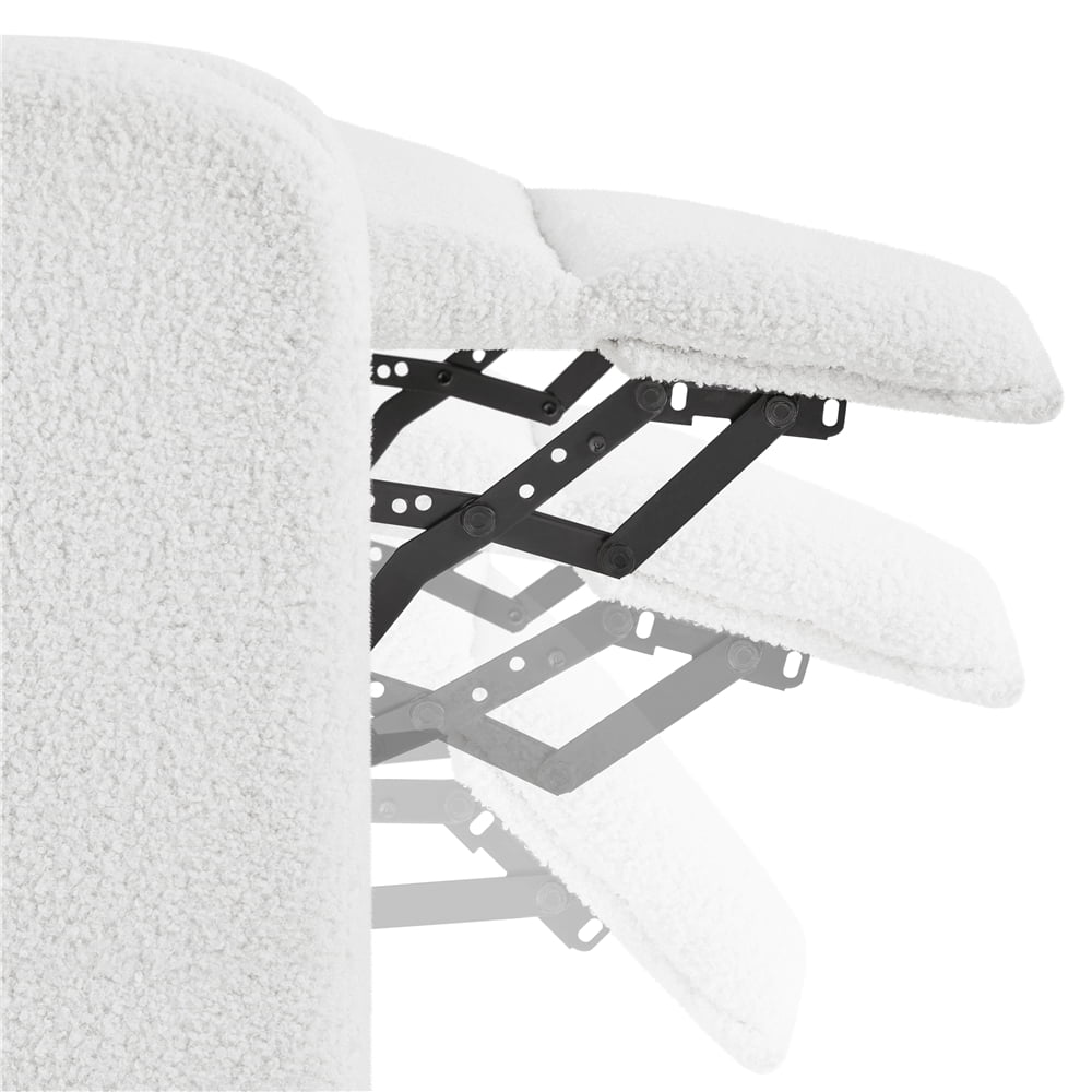 Yaheetech Upholstered Boucle Recliner Chair with Pocket Springs, White