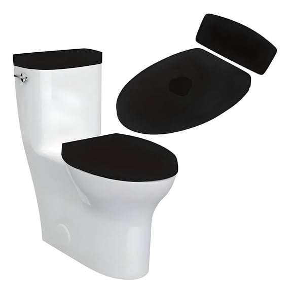 AUQ 2-Piece Soft Toilet Seat Cover Set,Suitable for Toilet Seats and Cistern Lids Elongated Toilet Seat Cover
