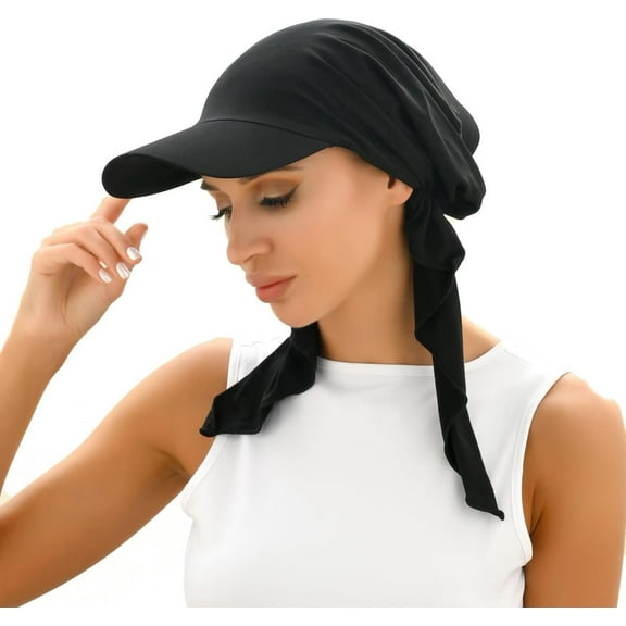 YooGuoGuo Women Peaked Chemo Cap Sun Protection Baseball Cap Newsboy Hat Elastic Soft Pre Tied Headscarf Hair Loss Turbans