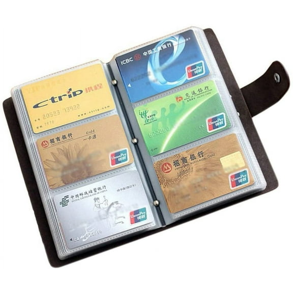 Leather Credit Card Holder Busess Card Case Book Style 90 Count Name ID Card Holder Book