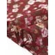 thumbnail image 5 of Falda corta de gasa con volantes en capas y estampado floral para mujer, cintura elástica, color rojo vino, talla L, 5 of 6