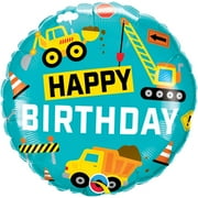 18 inch Birthday Construction Qualatex Foil Mylar Balloon - Party Supplies Decorations