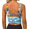 thumbnail image 3 of Xecao Rainbow Animals on Noah's Ark for Sports Bra with Removable Pads, Crop Tank Top Design, Women's Longline Sports Bra - Non-Wired - Medium, 3 of 9