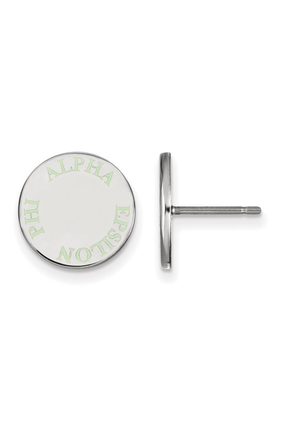 Sterling S. LogoArt Alpha Epsilon Phi Enameled Post Earrings Sterling Silver Earrings