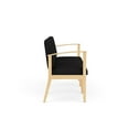 thumbnail image 2 of Amherst Wood Reception Waiting Room 3-Seat Chair / Natural Wood / Black, 2 of 5
