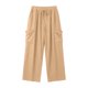 thumbnail image 3 of Pantalones de Vestido de Cintura Elástica para Mujeres Color Sólido Suelto Elástico Cordón de Cintura Pantalones de Pierna Recta de Bolsillo Grande, 3 of 5
