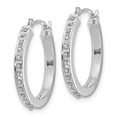 thumbnail image 2 of FB Jewels 14k White Gold Diamond Fascination Round Hinged Hoop Earrings, 2 of 3