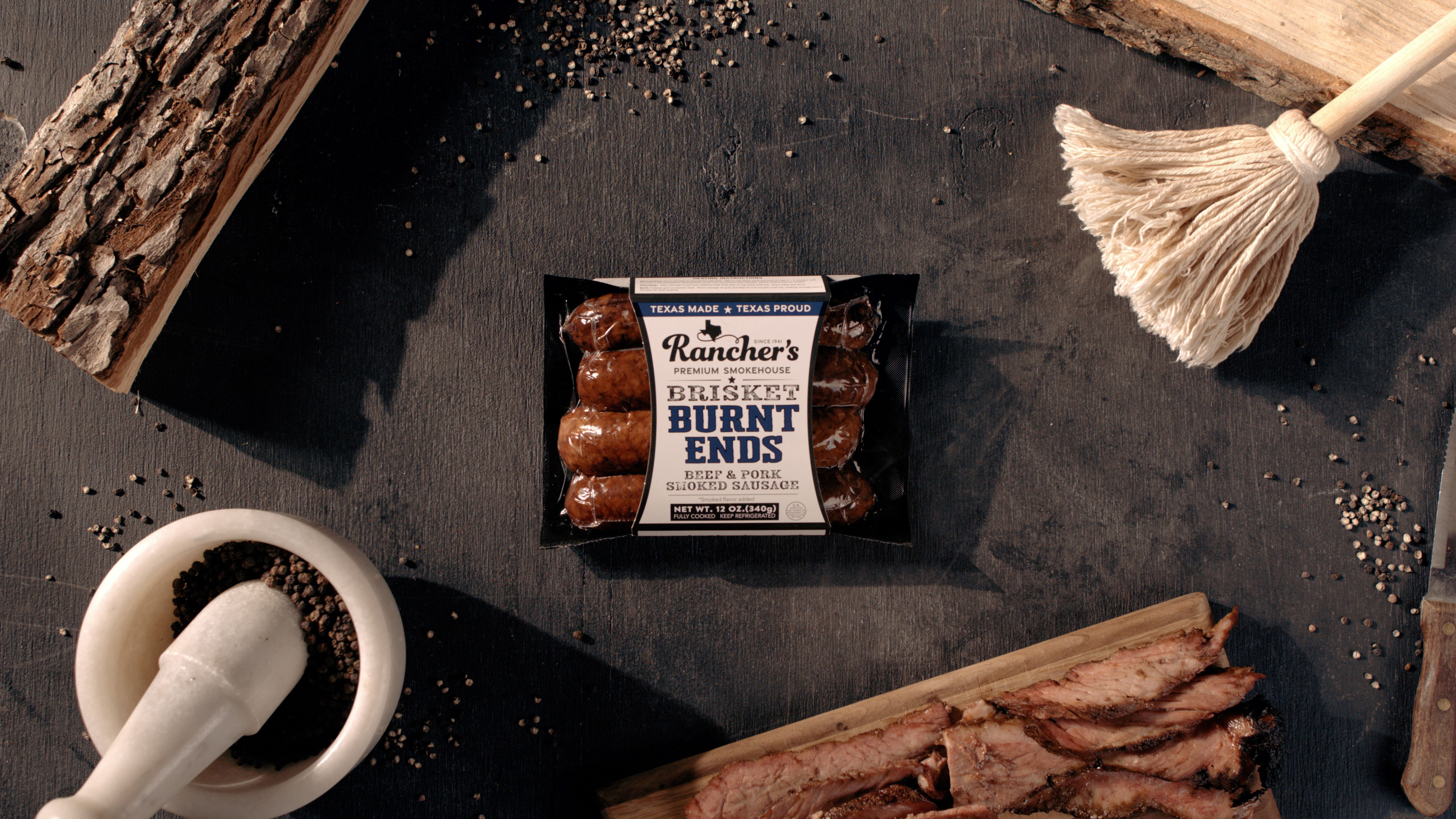 Rancher's Premium Smokehouse Brisket Burnt Ends Pork and Beef Sausage Links, 12 oz Refrigerated