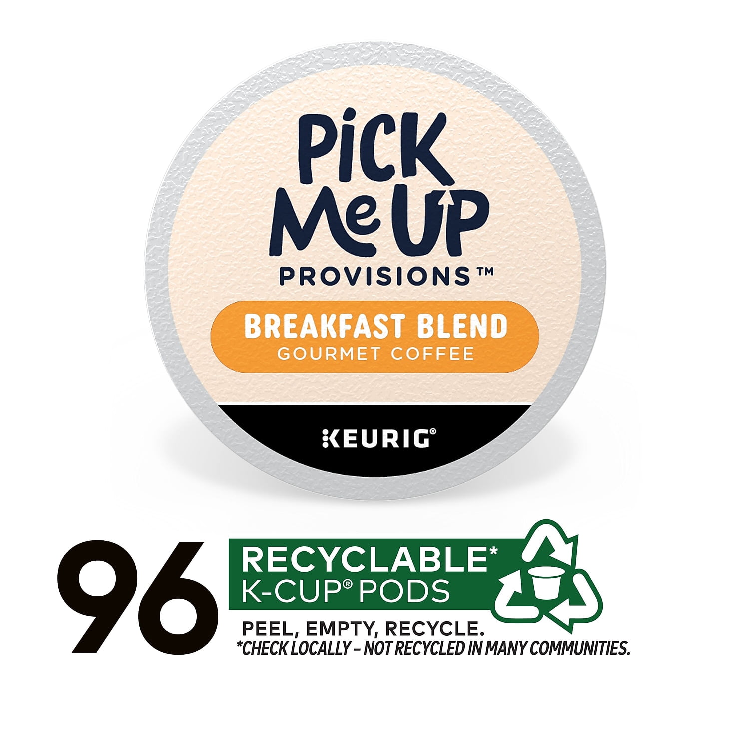 Pick Me Up Provisions Breakfast Blend Coffee Keurig K-Cup Pods Light Roast 96/Carton (52967CT)