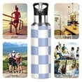thumbnail image 4 of ALAZA Blue Checkered Grid Pattern Water Bottle Insulated Flask Stainless Steel Straw Lid 20 oz, 4 of 6