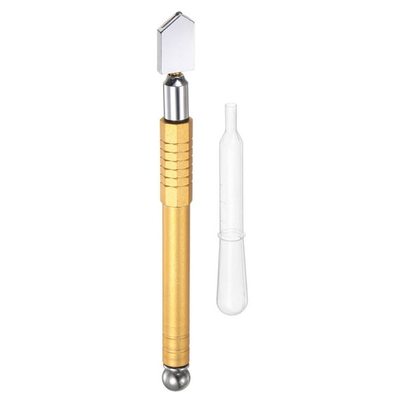 Glass Cutter 6mm-12mm Cutting Range Pencil Style Oil Feed Carbide Tip with Oil Dropper