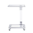 thumbnail image 5 of Tcbosik C-Shape Side Table with Glass-Top, Movable Acrylic End Desk for Living Room, Silver, 5 of 9
