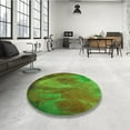 thumbnail image 3 of Ahgly Company Indoor Round Patterned Army Green Area Rugs, 7' Round, 3 of 6