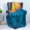 thumbnail image 4 of Nature Soft Flannel Fleece Throw Blanket, Dried Flowers Twigs Tranquil Sunset Scenery Agriculture Autumn Field, Cozy Plush for Indoor and Outdoor Use, 50" x 60", Pale Blue Peach Orange, by Ambesonne, 4 of 5