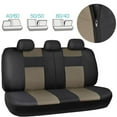BDK 2Tone PU Leather Car Seat Covers Split Bench Side Airbag Safe with