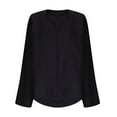 thumbnail image 5 of Sevevn Women's V-neck Cotton And Linen Jacket Cardigan Home Casual Long Sleeved V-neck Top/shirt Women Beach Fashion Black M, 5 of 8