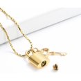 thumbnail image 6 of Padlock Cremation Jewelry for Ashes Urn Necklace for Women Men Stainless Steel Keepsake Memorial Key with Lock Urn Pendant, 6 of 7