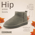 thumbnail image 3 of Cushionaire Hip 2 Genuine Suede Ankle Boots for Women, Cozy Faux Shearling Lining Pull On Winter Womens Boots, 3 of 17