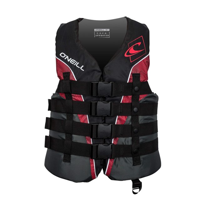O'Neill Chaleco Salvavidas Superlite Uscg Para Hombre Negro/Grafito/Rojo:Blanco M