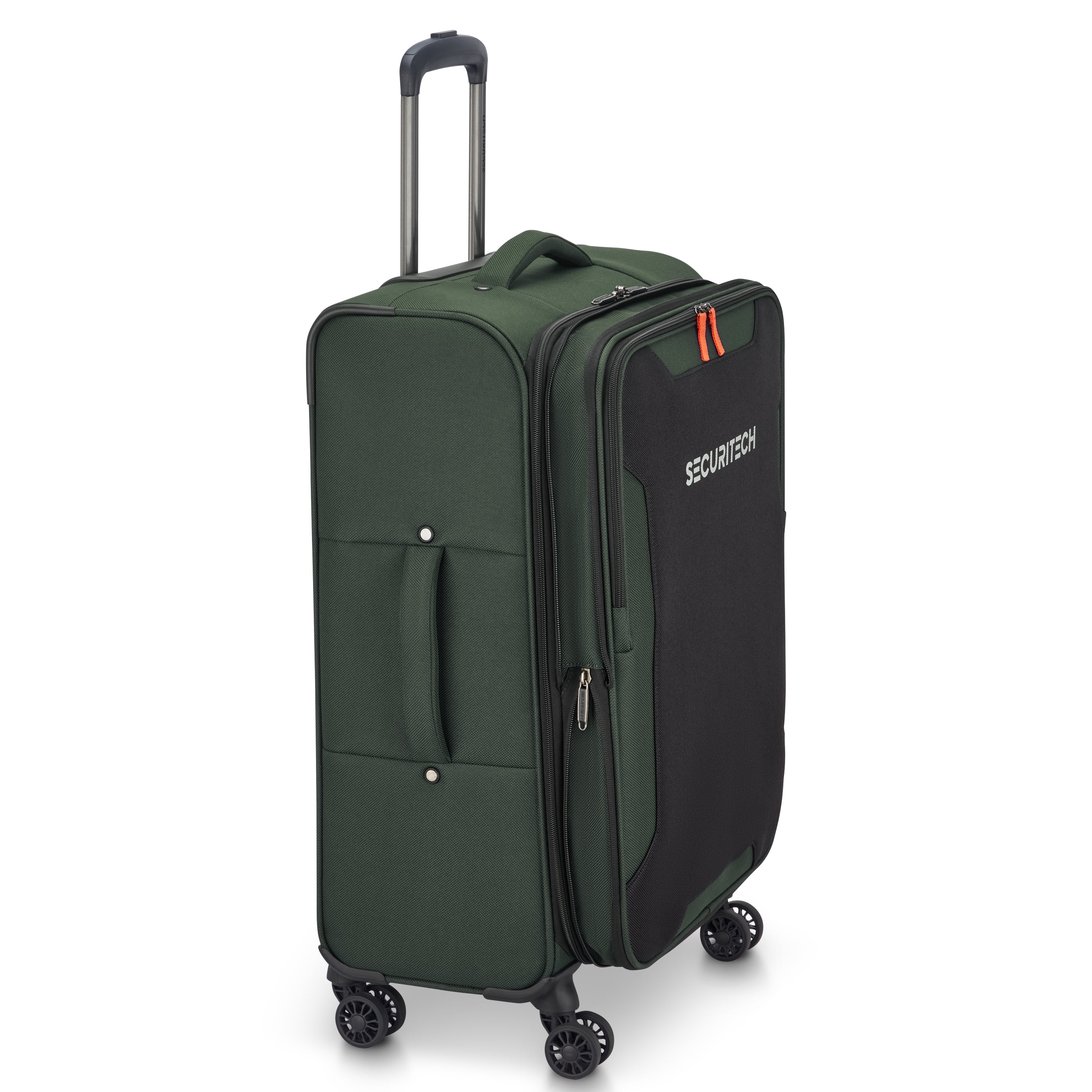 Securitech by Delsey, Rugged 2 PC Softside Luggage Set includes Carry-on & Medium Checked Sizes, Green