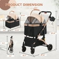 thumbnail image 2 of Magic Union Pet Stroller 3 in 1 Multifunction, 4 Wheels Dog Cat Stroller with Cup Holder for Small Medium Dogs Cats, Foldable Pet Travel Carrier with Detachable Carrier and Storage Basket, Black, 2 of 8