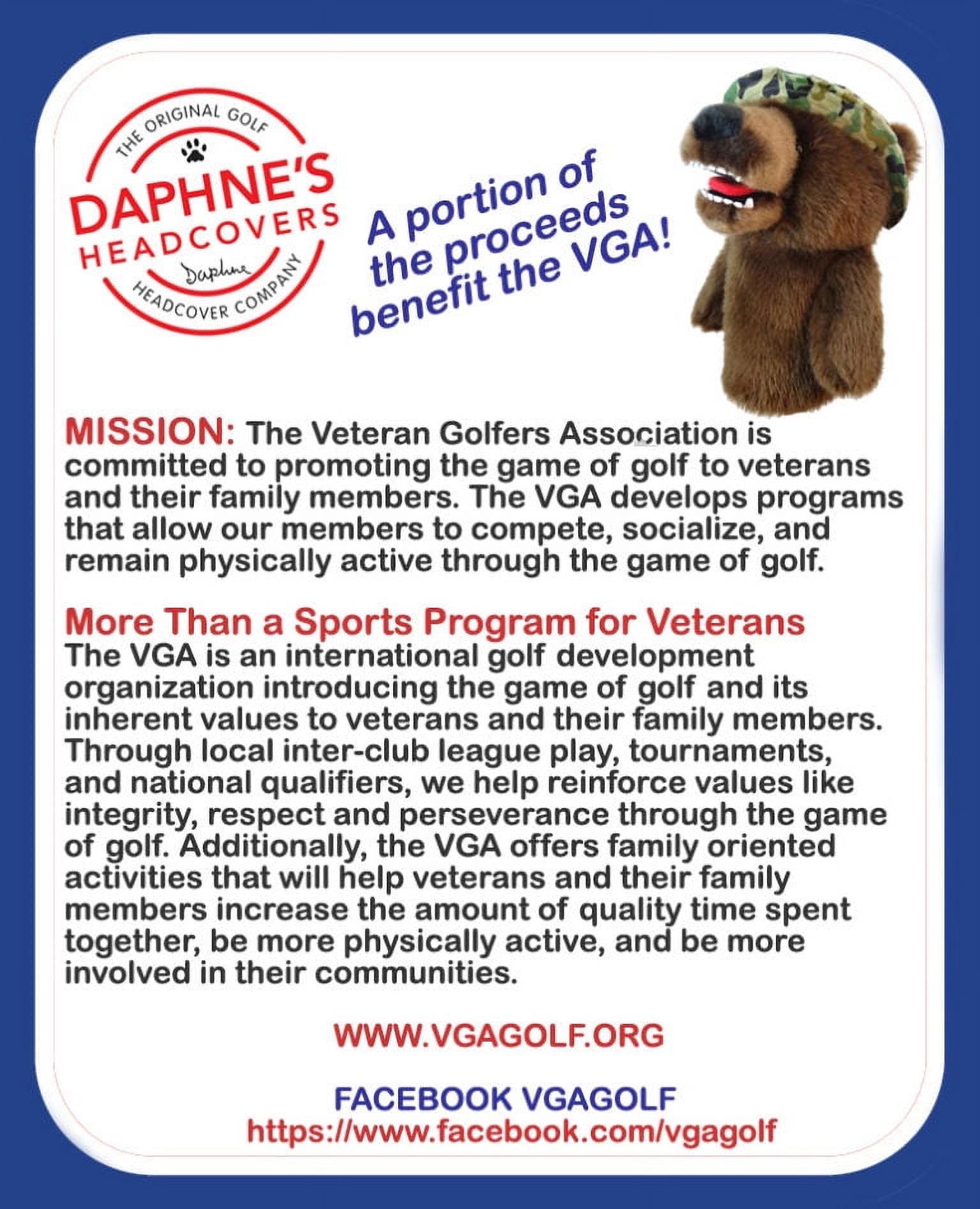 NEW Daphne's Golf Military Bear Animal Driver Headcover