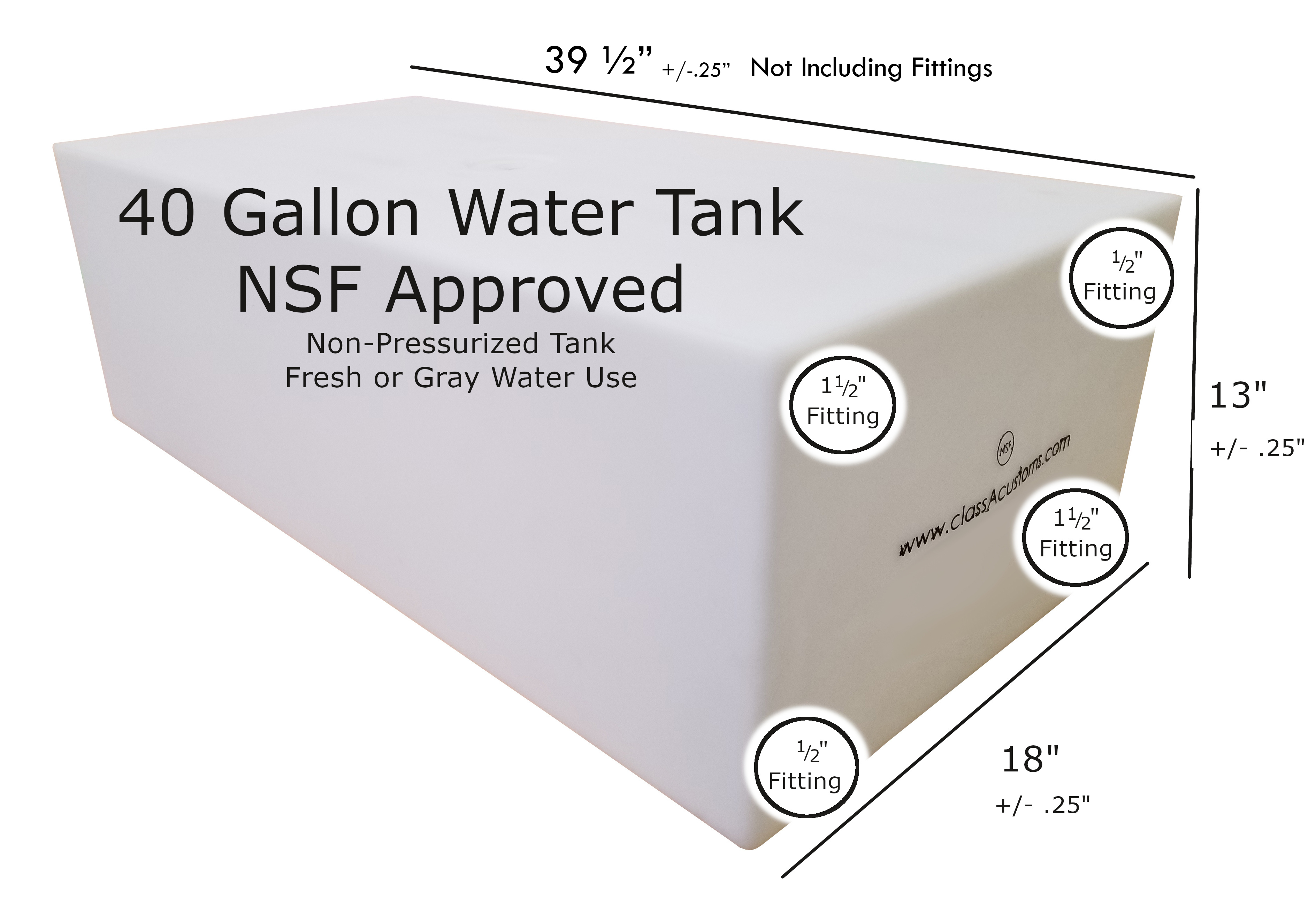 30 Gallon Fresh Water Tank