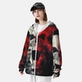 thumbnail image 3 of Gaeub Red And White Screaming Demon Skull Men's and Women's UPF 50+ Long-Sleeved Sun Protection Clothing, Fishing Shirt Long Sleeve Zip-Small, 3 of 7