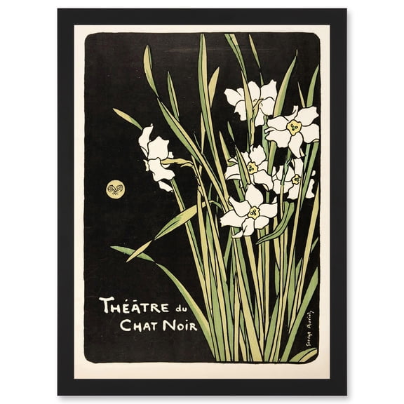 Auriol Program Cover Theatre Chat Noir Vintage Advert Artwork Framed Wall Art Print A4