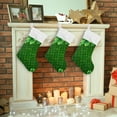 thumbnail image 6 of Coolnut 1 PCS Christmas Stocking Lucky Leaves Big Warm 17.7 x 12 Inch Hanging Xmas Stockings Decoration for Family Holiday Party Ornaments Decor Fireplace, 6 of 7