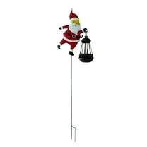 SDJMA Christmas Santa Solar Kettle Lights Garden Lawn Decorative Lights,Hanging Solar Santa Claus Watering Can Light for Outdoor,Xmas Yard Decor Waterproof Lamp Vintage Lantern for Patio Path