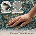 thumbnail image 6 of ODIKA 6'x9' Washable Area Rug Boho Southwestern Bug Lattice Throw Turquoise Butterfly Teal Vintage Refined for Queen Size Bedroom, Under Bed, Master Suite, Easy Care, Non-Shedding, 6 of 7