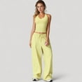 thumbnail image 4 of Women's Cropped Active Tank Top with Built-In Bra and Racerback Design - Small, Yellow, 4 of 6