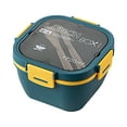 thumbnail image 2 of Lunch box,4-compartment With Sauce Container Spoon Containers Lunch Container 4-compartment Salad Lunch Container Layer Salad Lunch Spoon Containers Lunch Container 4-compartment With Dsfen Mewmewcat, 2 of 5