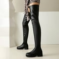 thumbnail image 5 of Xiaoxatg European Solid Color Flat Women's Over-The-Knee Boots for Autumn and Winter Fashion 6.5 Black, 5 of 7