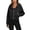 Black, variant on Women Hoodies Solid Long Sleeve Sweatshirt Casual Zip Up Cropped Pullover Tops Fleece Lined Winter