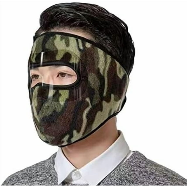 HUGFEGWE Winter Fleece Mask Warm Mask,Full Cover Face Mask Outdoor Windproof Mask Breathable Thickened Dustproof Reusable Mask CJB91-11979