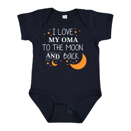 

Inktastic I Love My Oma to the Moon and Back Gift Baby Boy or Baby Girl Bodysuit