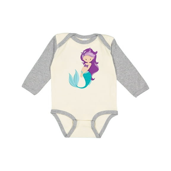 Inktastic Mermaid Girls Long Sleeve Baby Bodysuit