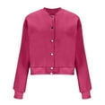 thumbnail image 6 of jtjvou Jacket Women Varsity Casual Button Down Lightweight 2025 Fall Fashion Short School Outfits with Pockets Pink L, 6 of 8
