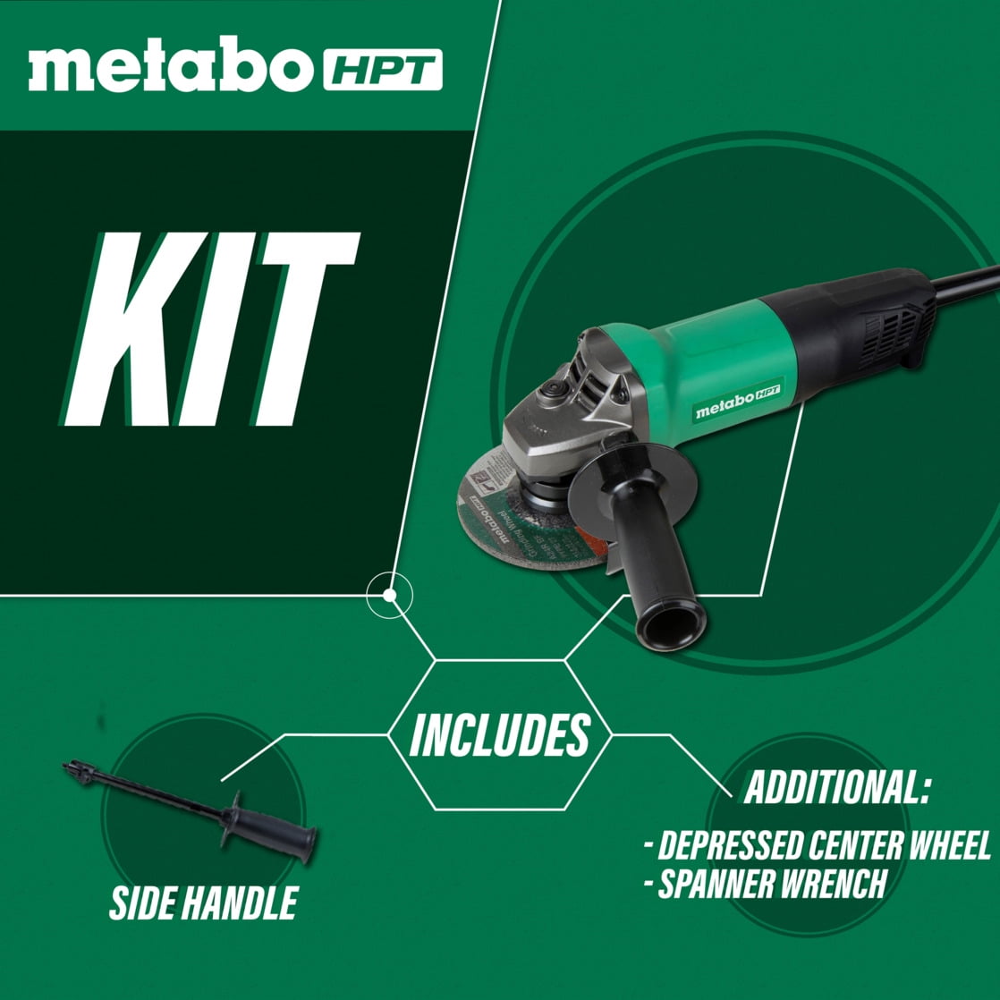 Metabo HPT 4-1/2-In Angle Grinder, 7.9 Amp, G12SQ2