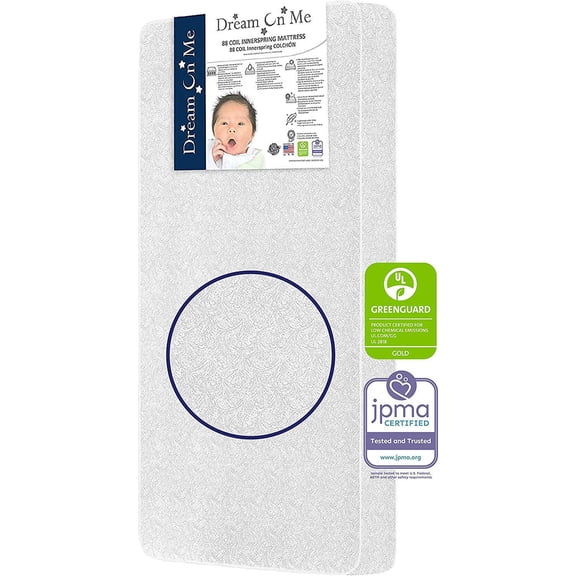 Dream On Me Twilight 5″ 88 Coil Crib Mattress – Waterproof, JPMA Certified