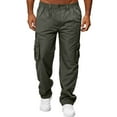 thumbnail image 6 of Caqnni Men's Parachute Cargo Pants Baggy Casual Harem Pants Loose Fit Joggers Drawstring Trousers with Pockets (Green,L), 6 of 7