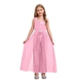 thumbnail image 1 of TiaoBug Combinaison à Sequins pour Filles Combinaisons Sans Manches Robe Maxi en Chiffon Combinaisons pour 7-14 Ans Rose 10, 1 of 6