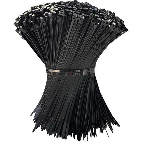 150 Pack Zip Ties 8 Inch Black, 40lbs Tensile Strength, Nylon Ties | Self-Locking Wire Ties, Plastic Zip Ties, Tie Wraps for Indoor and Outdoor Multipurpose Use