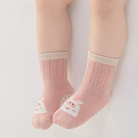

Cathalem Rubber Sole Socks for Toddlers Baby Socks Cartoon Socks Cute Non Slip Short And Comfortable Toddler Non Slip Socks Girls Socks Sky Blue 0-6 Months
