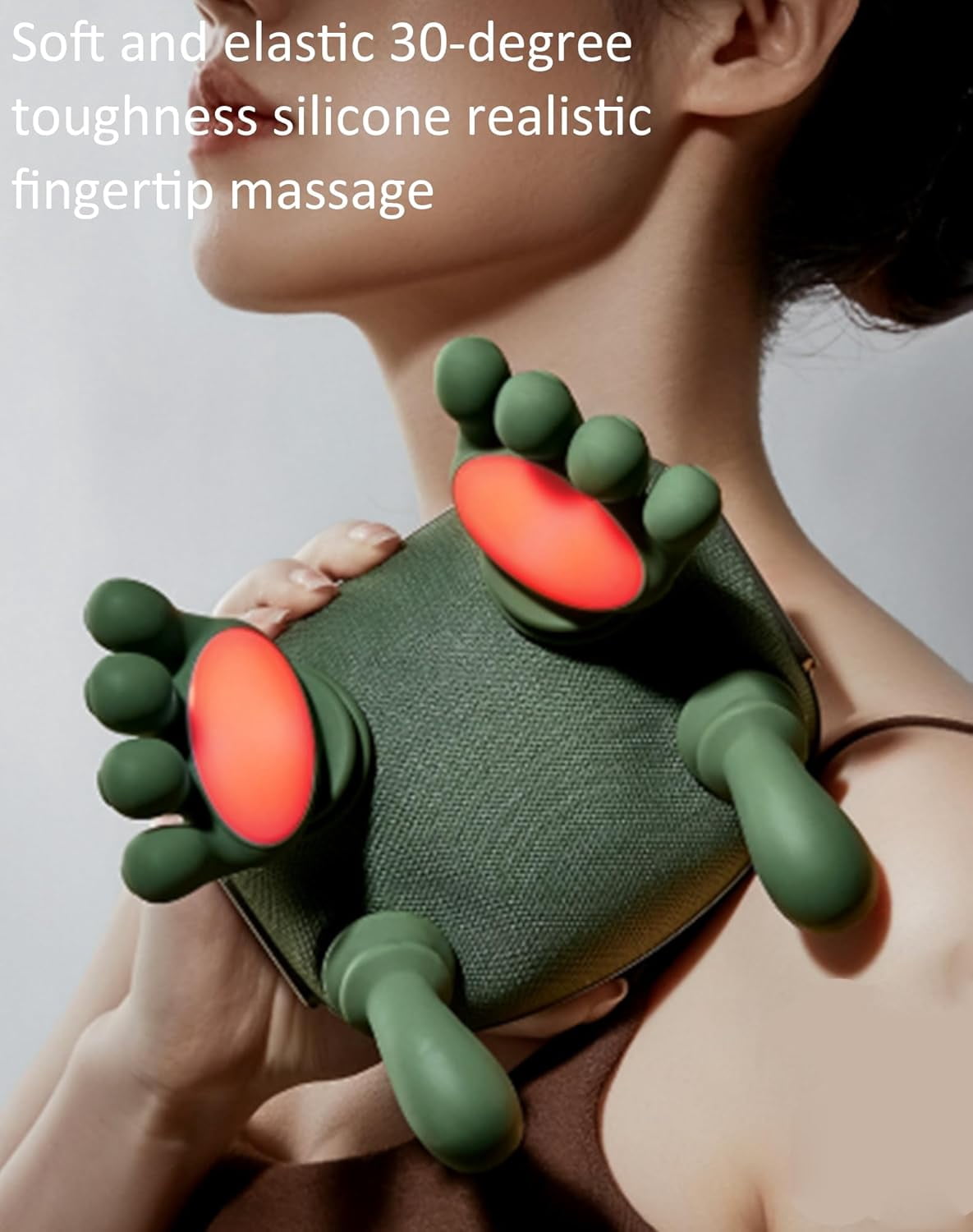 Heat Massager – 4D Wireless Neck Massager with Heat, Deep Tissue Kneading, Simulation Human Hand Shoulder Massager, Ideal for Home and Office Use